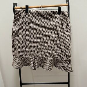 Patterned Stretch Flare Skirt
